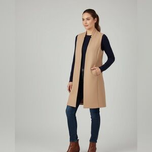 🤎 Chico’s Long Sleeveless Vest‎ Jacket – Size 4 (New With Tags).  02/26-02